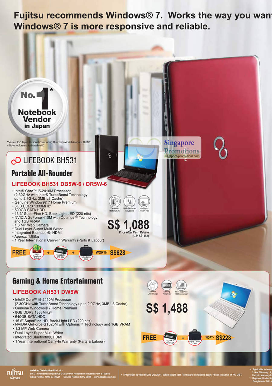 Notebooks Lifebook BH531, Lifebook AH531 DW5W