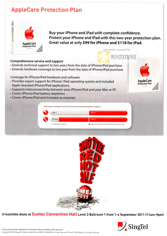 Singtel AppleCare Protection Plan iPhone iPad » Singtel COMEX 2011 Mobile  Phones, Tablets, Home/Mobile Broadband, hi!Card Prepaid & Mio TV Offers 1 –  4 Sep 2011 