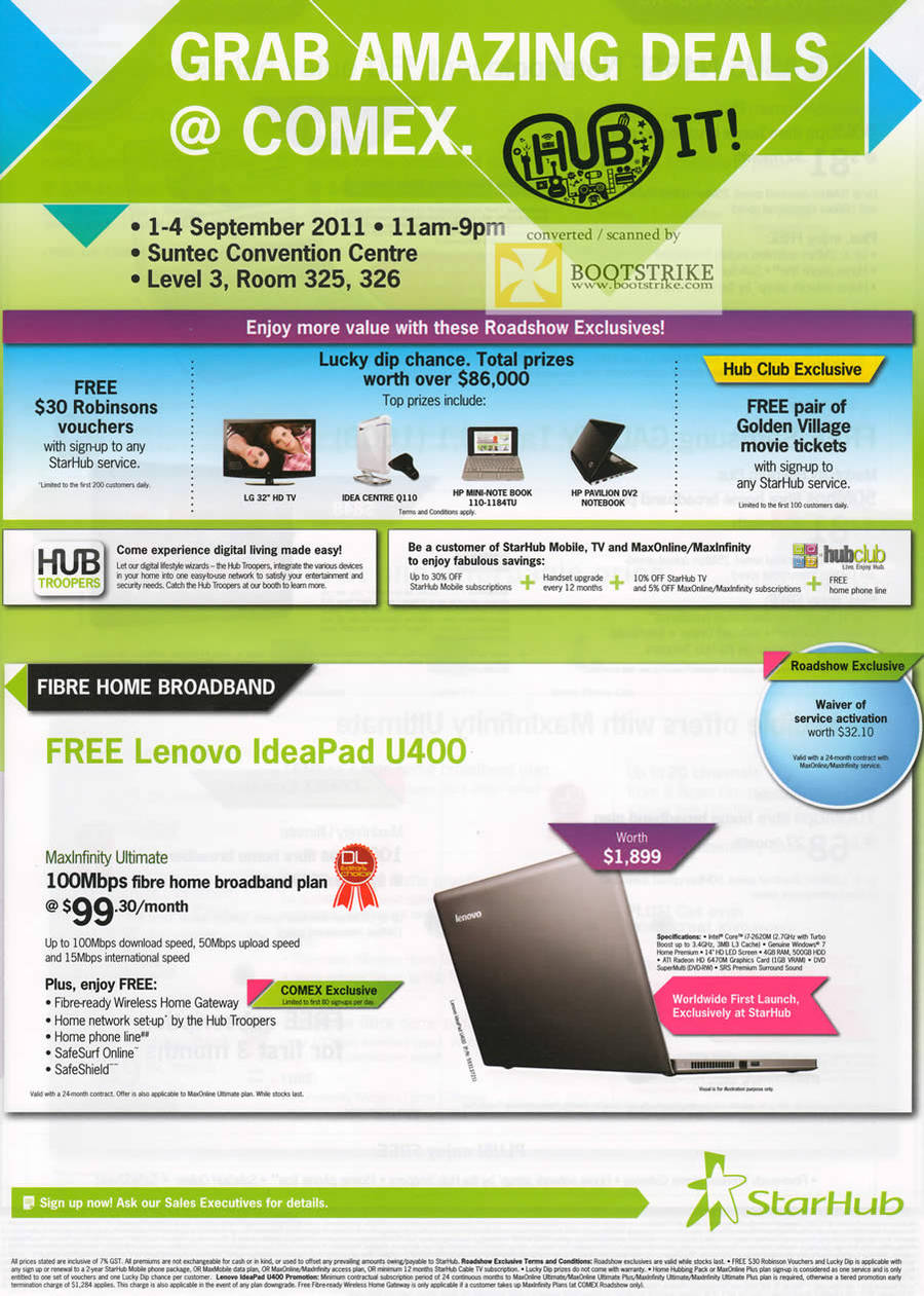 Starhub Fibre Home Broadband Maxinfinity Ultimate Lenovo Ideapad U400 Notebook Robinsons Vouchers Golden Village Tickets