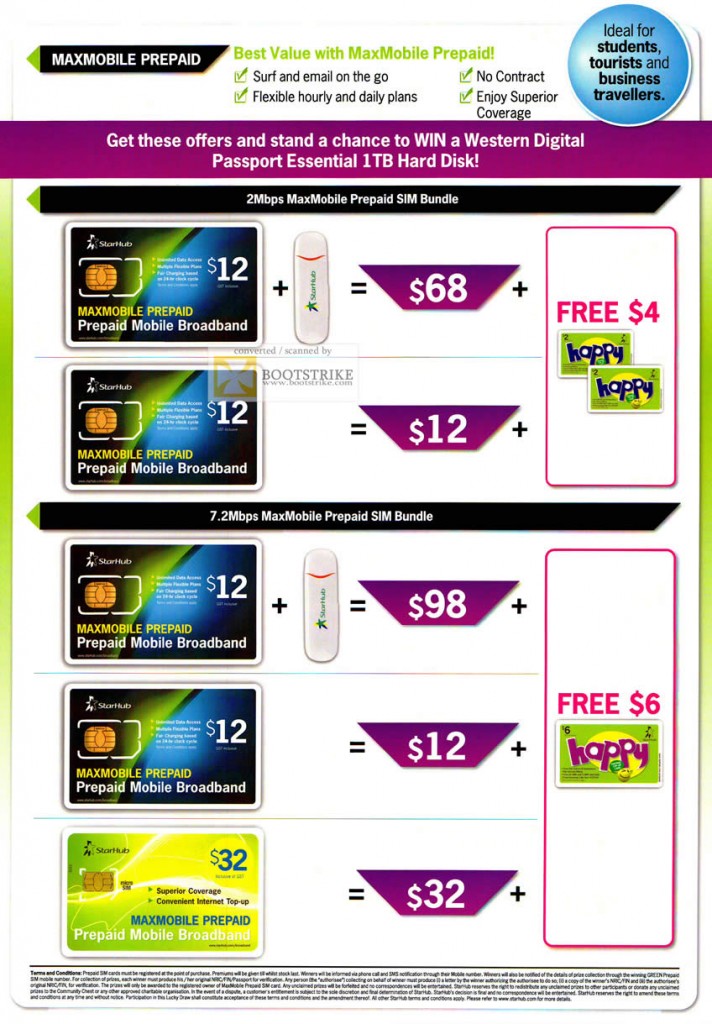 Starhub MaxMobile Prepaid Broadband SIM Bundle