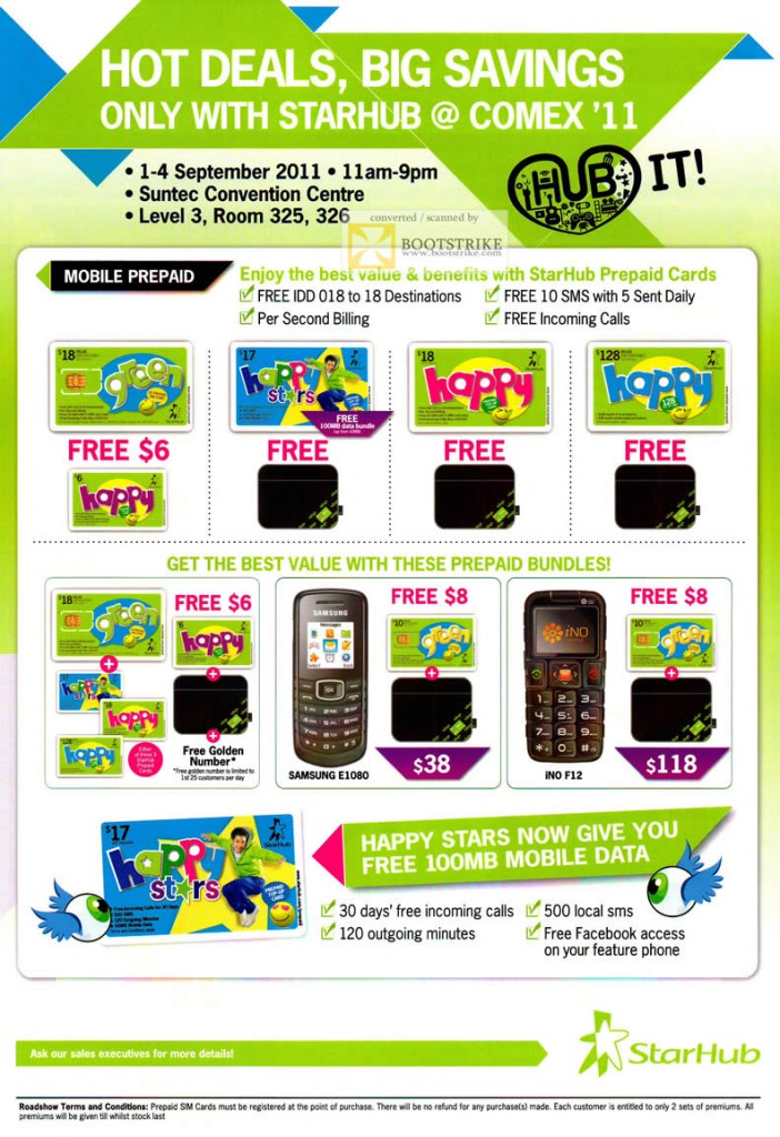 Starhub Mobile Prepaid Bundles Samsung E1080 INO F12 Happy Stars