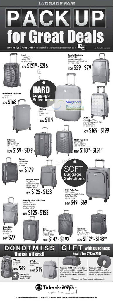 Featured image for (EXPIRED) Takashimaya Luggage Fair Pack Up For Great Deals 15 – 27 Sep 2011