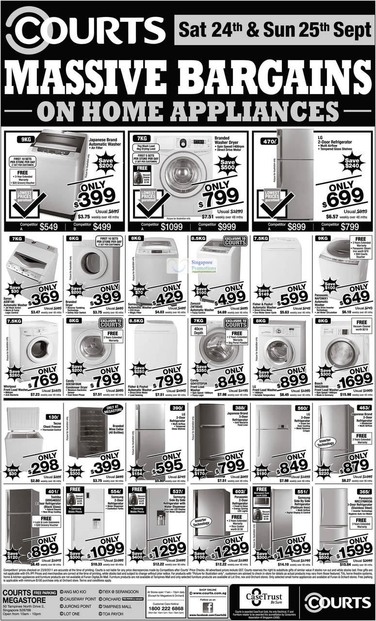 Washing Machines Sanyo ASW180, Zanuzzi ZWT854S, Panasonic NAFS90X1, Bosch WAS28448, Candy GO4107DFUK, Candy GOC581BUK Condenser Dryer