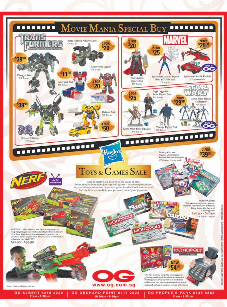 26 Oct Transformers Figurines, Marvel Spiderman, Star Wars Clone Wars, Hasbro, Nerf, Monopoly, Risk, Board Games