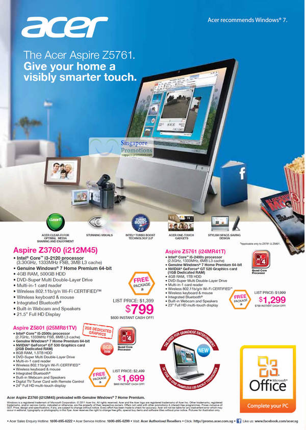 Featured image for (EXPIRED) Acer Notebooks, Tablets, Mini PCs, Desktop PCs, AIOs & Netbooks Price List 31 Oct  – 20 Nov 2011