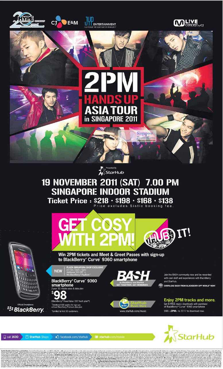 Blackberry Curve 9360, 2PM Hands Up Asia Tour