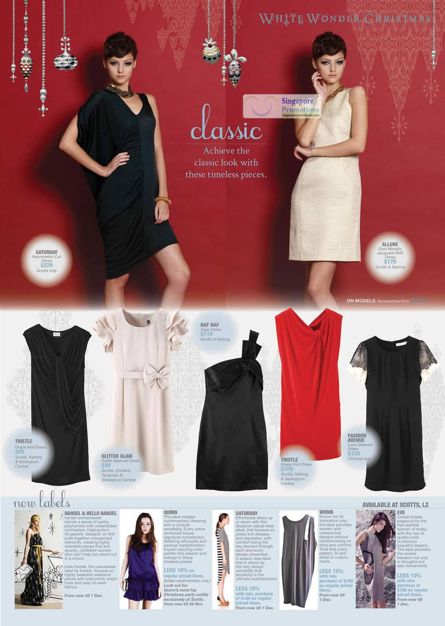 Classic Look, Saturday Asymmetric Cut Dress, Allure Gold Metallic Jacquard Shift Dress, Thistle Drape Knit Dress