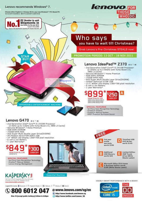 Featured image for (EXPIRED) Lenovo Notebooks & Desktop PC Price List 13 Oct – 18 Nov 2011