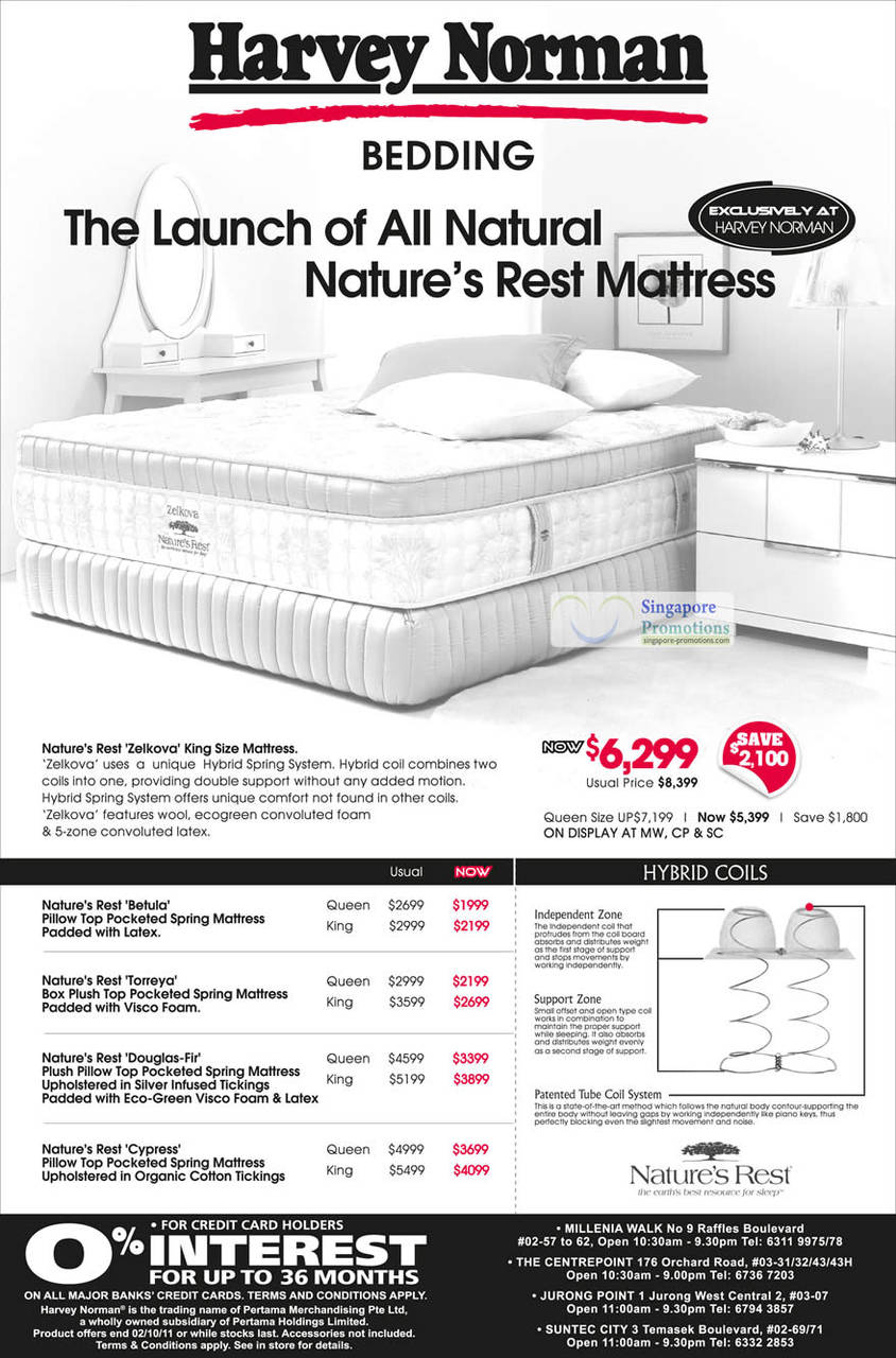 Natures Rest Zelkova Mattress, Betula Latex, Torreya Visco Foam, Douglas-Fit, Cypress