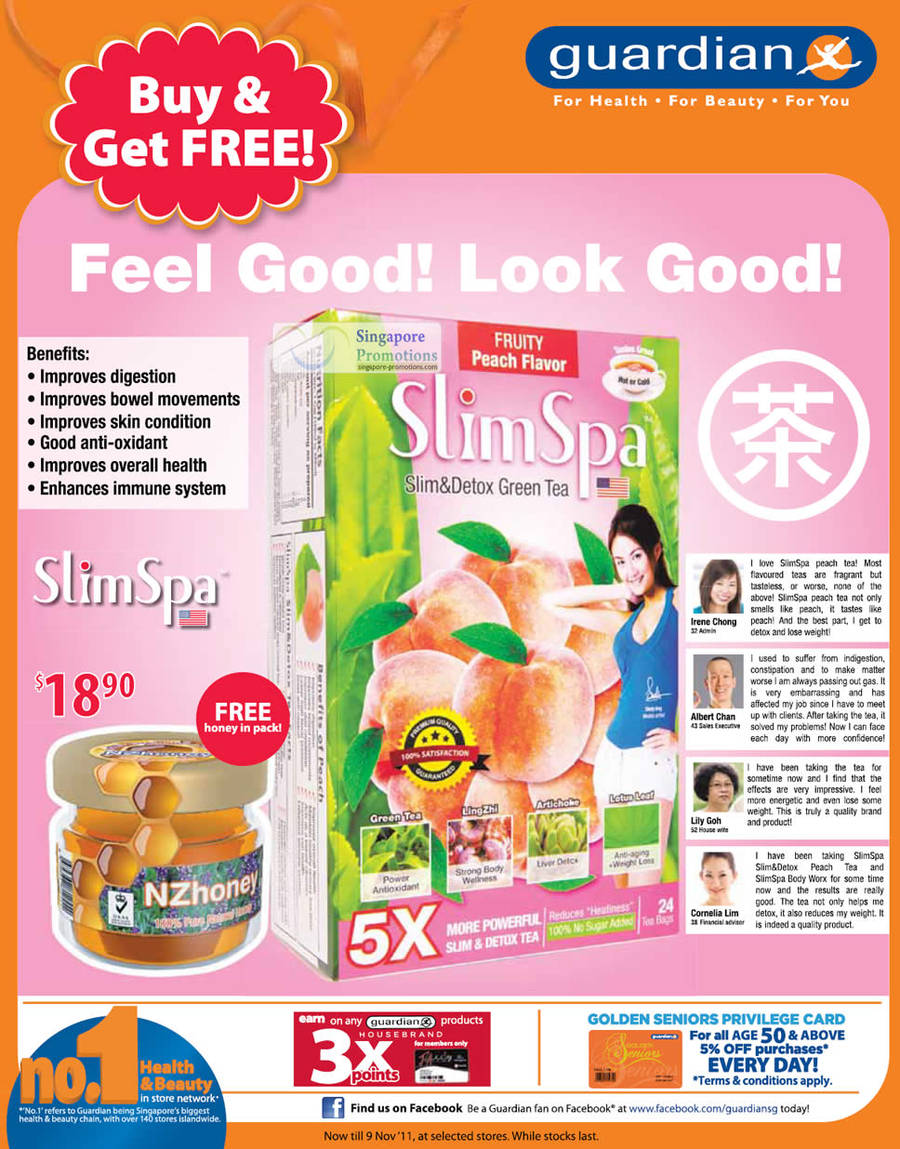 SlimSpa Slim Detox Green Tea, NZhoney