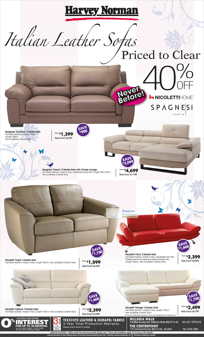 Sofa Italian Leather Sofa, Nicoletti Home Spagnesi Italia Daytona, Dream, Capri, Paco, Artemis, Mirage