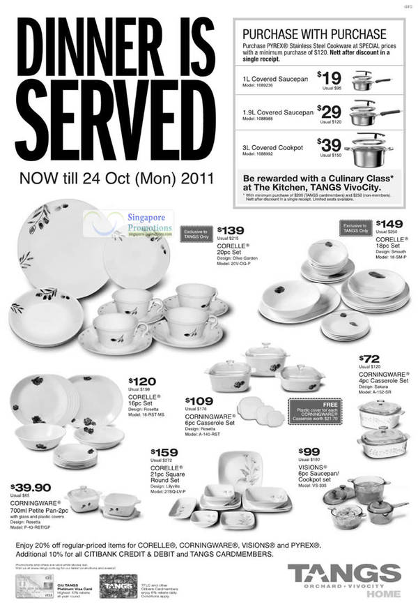 Featured image for Tangs Kitchenware 20% Off Special Offers 14 – 24 Oct 2011