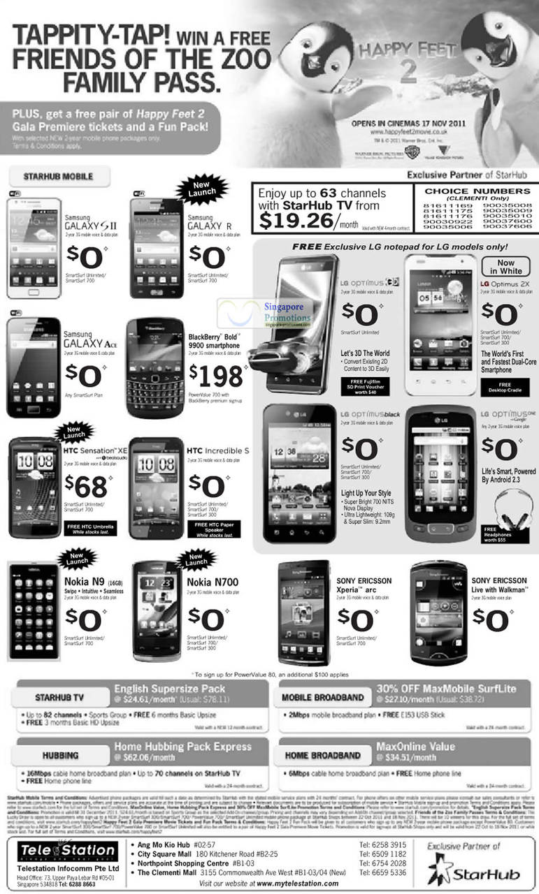 TeleStation Samsung Galaxy S II, Galaxy R, Galaxy Ace, Blackberry Bold 9900, HTC Sensation XE, Incredible S, LG Optimus 3D, Optimus 2X White, Optimus Black, Optimus One