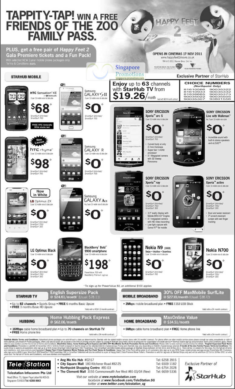 Telestation HTC Rhyme, Sensation XE, LG Optimus 2X, Optimus Black, Blackberry Bold 9900, Samsung Galaxy S II, Galaxy R, Galaxy Ace, Sony Ericsson Xperia Arc S