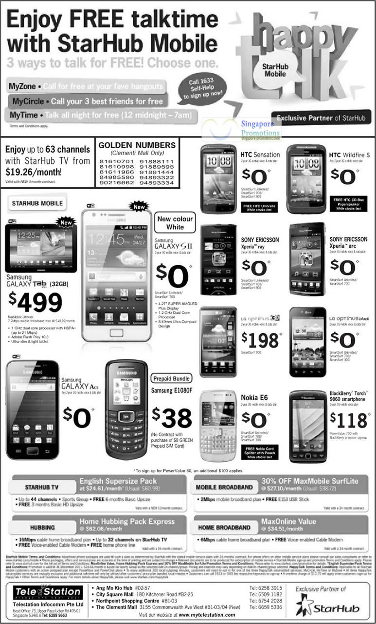 Telestation Samsung Galaxy Tab, Galaxy S II, Galaxy Ace, E1080F, HTC Sensation, Wildfire S, Sony Ericsson Xperia Ray, Xperia Arc, LG Optimus Black, Optimus 3D, Nokia E6, Blackberry Torch 9860
