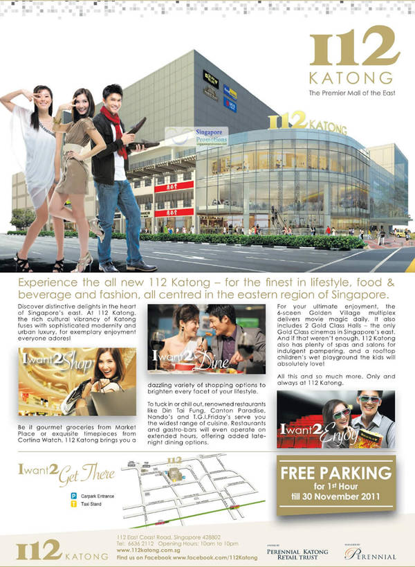 Featured image for (EXPIRED) 112 Katong The Premier Mall of the East Opening Specials 18 Nov – 31 Dec 2011