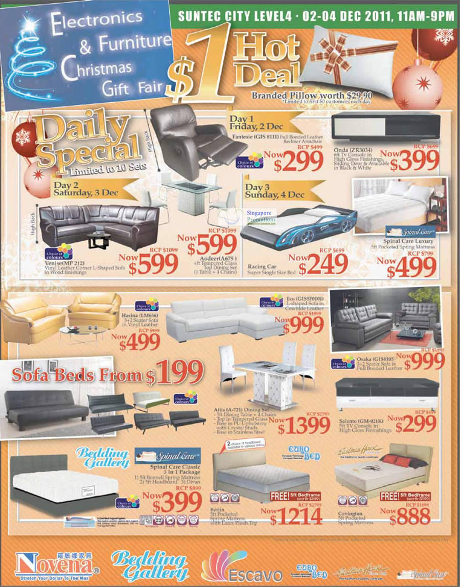 2 Dec Venise MP212 Sofa, Aodeer A675 Dining Set, Fantesie GIS8111 Recliner Armchair, Cinda ZR3034 TV Console