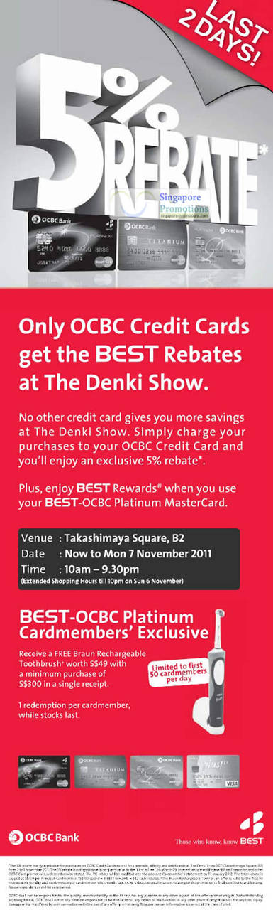 6 Nov OCBC Exclusive 5 Percent Rebate