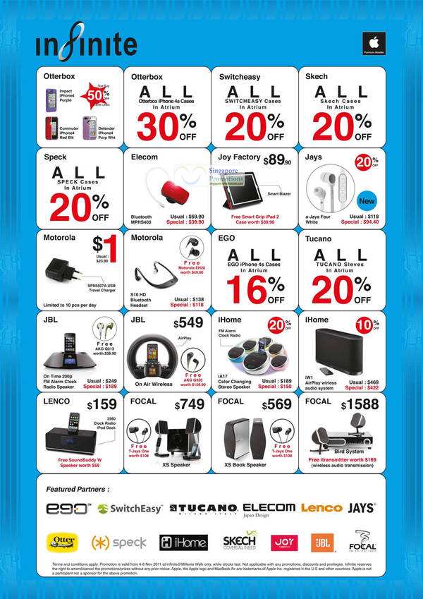 Featured image for (EXPIRED) Infinite First Anniversary Accessories & Apple Products Sale 4 – 6 Nov 2011