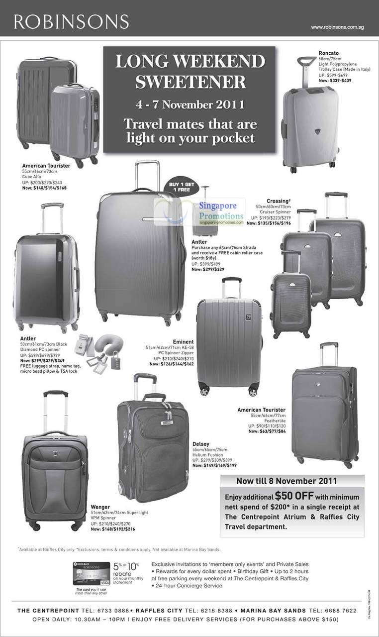 American Tourister Cuba Alfa, Roncato Light Polypropylene Trolley Case, Antler Diamond PC Spinner