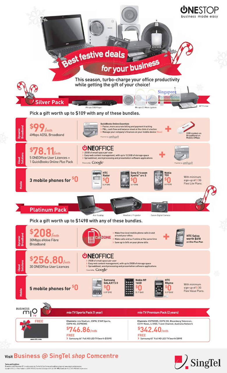 Business Silver Pack ADSL Broadband, ONEOffice, ONEStop,  Platinum pack, Business Mio TV