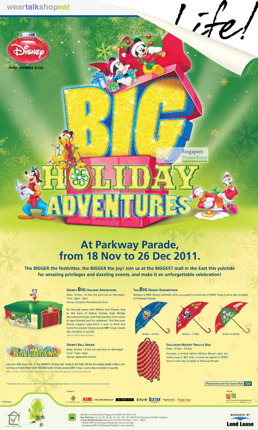 Featured image for Parkway Parade Christmas Promotions 18 Nov - 26 Dec 2011