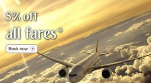 Featured image for Emirates 5% Off Air Fares Coupon Promo Code 18 – 21 Nov 2011