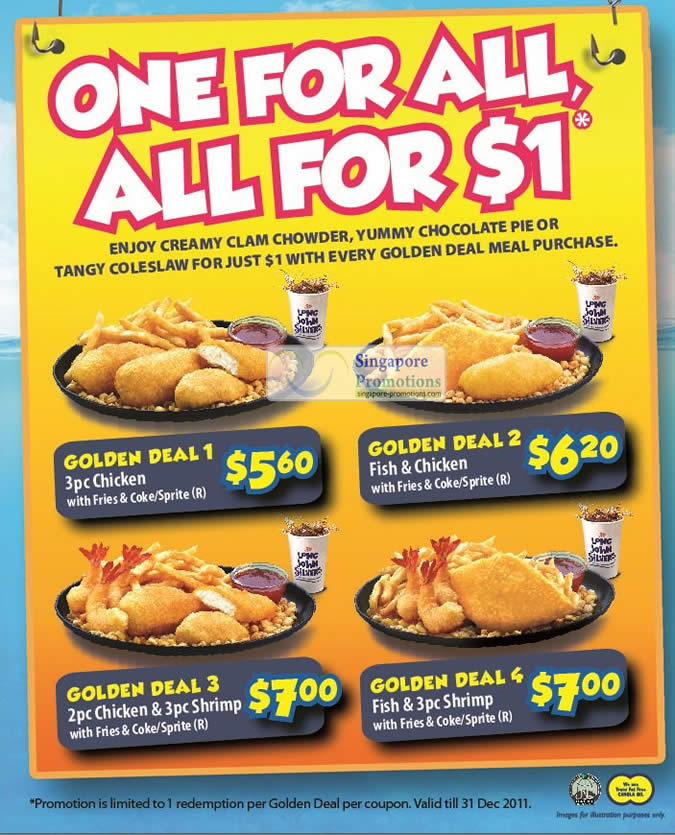 Featured image for Long John Silver $1 Add-On Coupons With Every Golden Deal 29 Nov - 31 Dec 2011