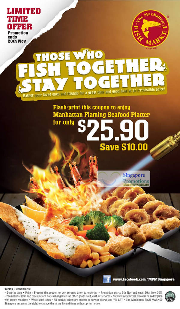 Featured image for (EXPIRED) Manhattan Fish Market Singapore $10 Off Flaming Seafood Platter Coupon 5 – 20 Nov 2011