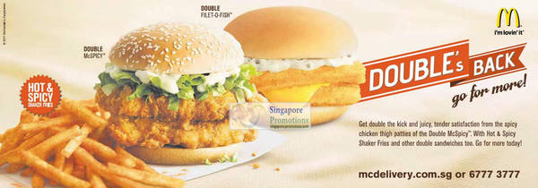 Featured image for McDonald’s Double Filet-O-Fish & Double McSpicy is BACK! 3 Nov 2011