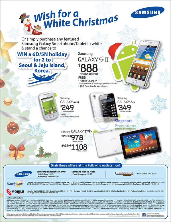 Featured image for (EXPIRED) Samsung Mobile Phones No Contract Price List 26 Nov 2011