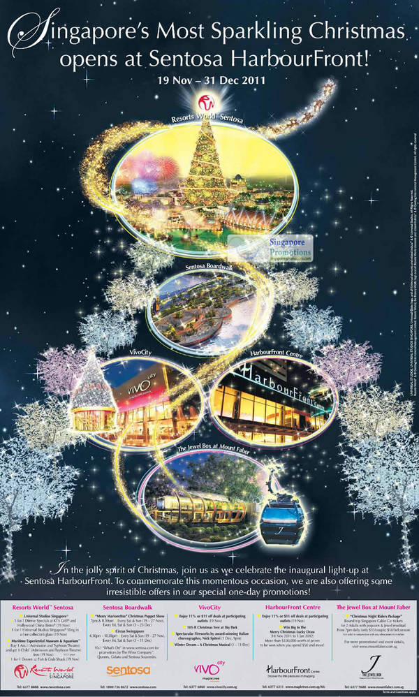 Featured image for (EXPIRED) Sentosa HarbourFront Sparkling Christmas Promotion 19 Nov – 31 Dec 2011