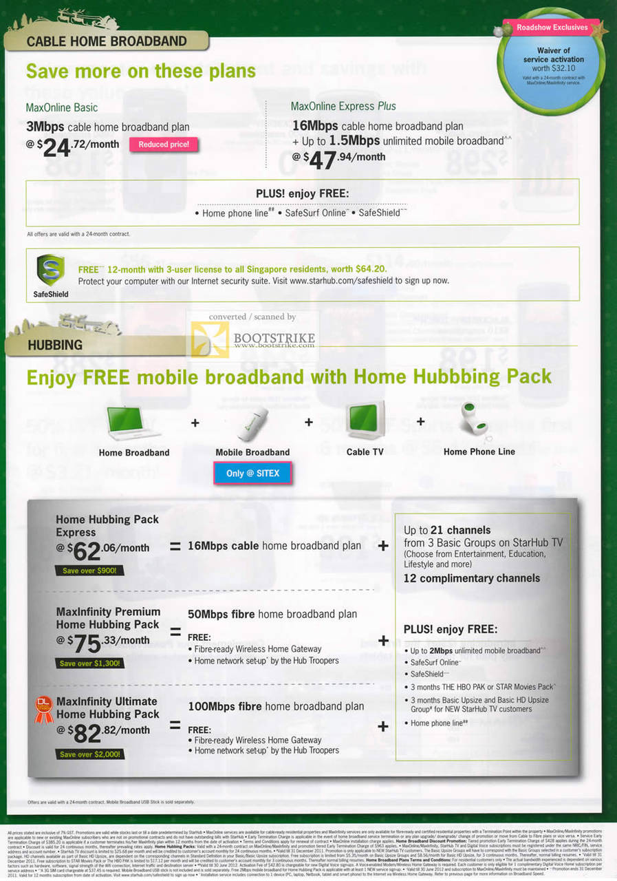 Starhub Cable Home Broadband MaxOnline Basic, Online Express Plus, Hubbing Pack, MaxInfinity Premium, MaxInfinity Ultimate Home Hubbing Pack