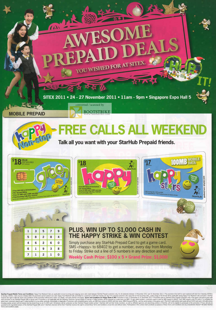 Starhub Maxmobile Prepaid Free Calls All Weekend, Green, Happy, Happy Stars