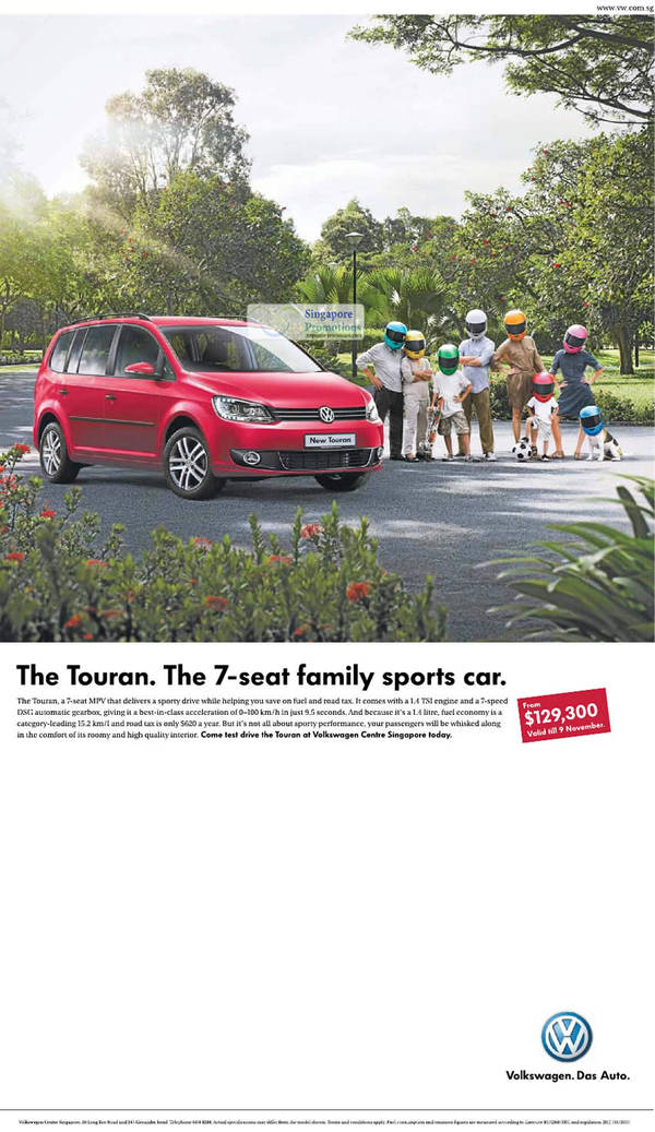 Featured image for (EXPIRED) Volkswagen Touran MPV Car Special Offer 5 – 9 Nov 2011