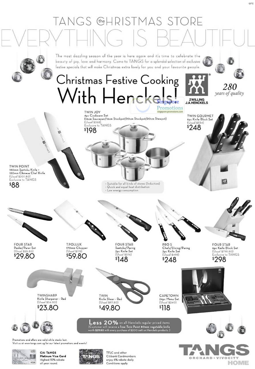 Zwilling J.A.Henckels Knives, Twin Joy Cookware Set, Twin Point, Twin Gourmet, Four Star, T.Pollux, Pro S, Twinsharp, Capetown