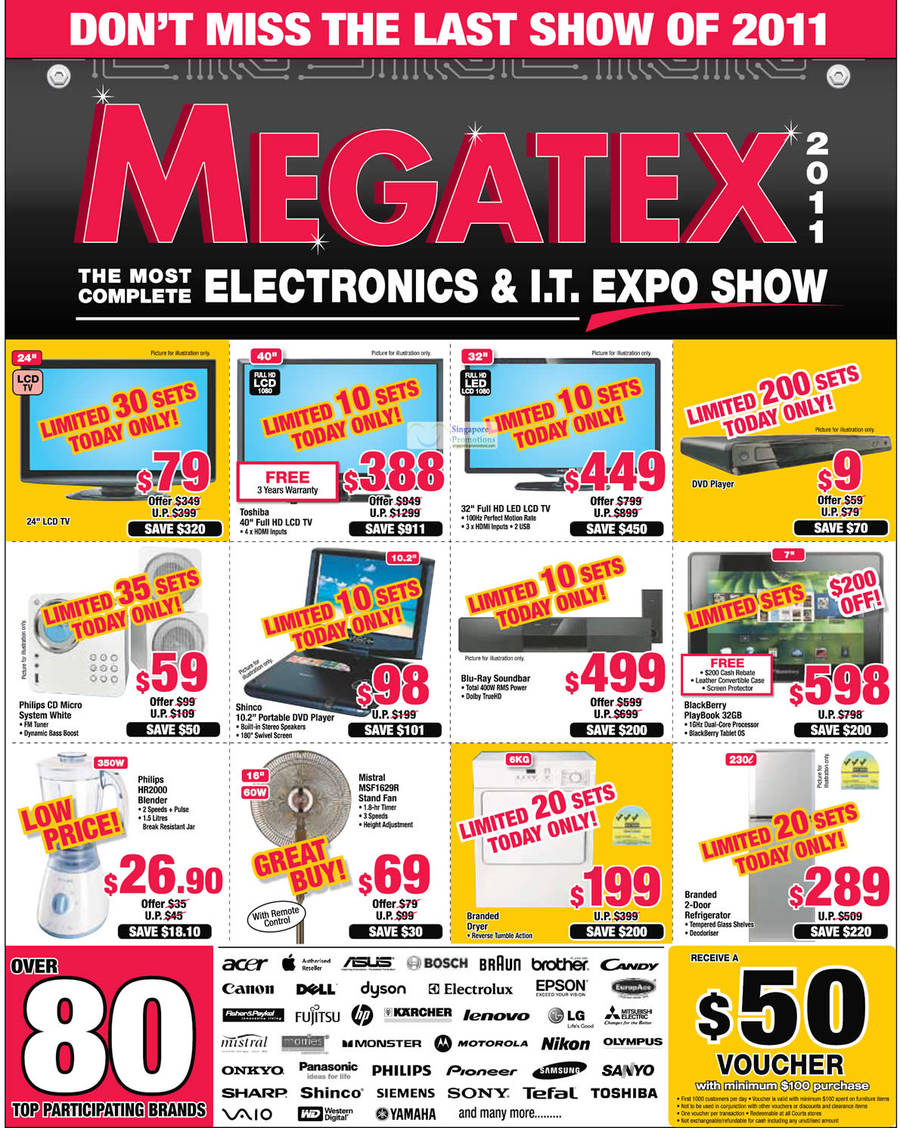 16 Dec Limited Deals, LCD TV,  Soundbar, Blackberry Playbook 32GB, Fridge, Mistral MSF1629R Stand Fan, Philips HR2000 Blender