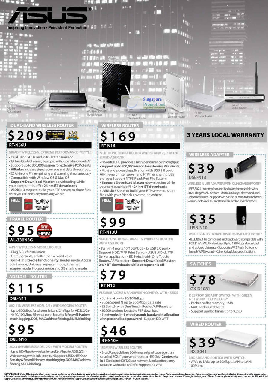 19 Dec ASUS RT-N56U Router, ASUS RT-N16 Router, ASUS USB-N13 Wireless Adapter, ASUS USB-N10 Wireless Adapter