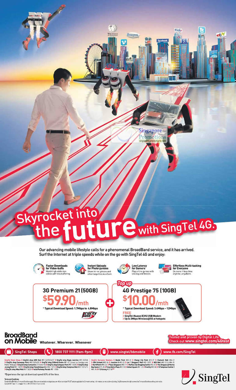 22 Dec Singtel 4G Plans, Broadband on Mobile