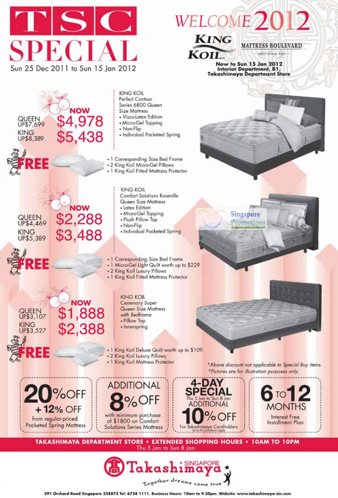 5 Jan King Koil Mattresses