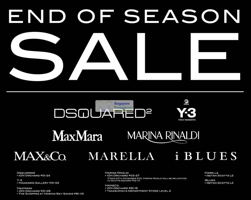Featured image for Dsquared2, MaxMara, Marina Rinaldi, Max&Co, Marelle & iBlues Sale 2 Dec 2011