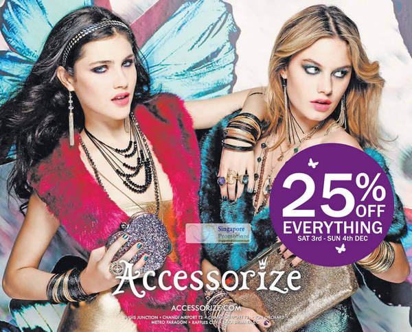 Featured image for (EXPIRED) Accessorize 25% Off Everything Offer 3 – 4 Dec 2011