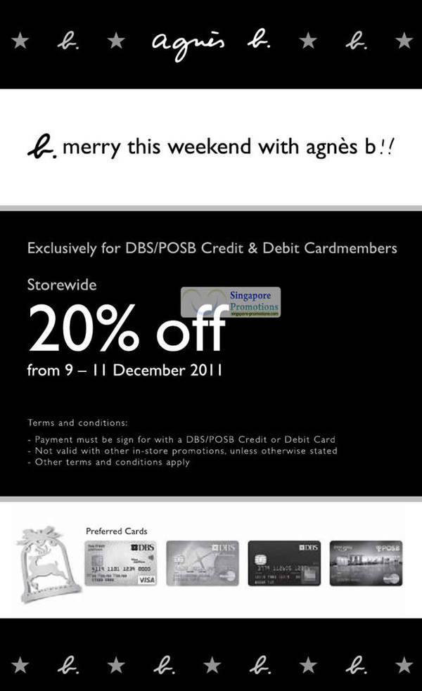 Featured image for (EXPIRED) Agnes B 20% Off Storewide 9 – 11 Dec 2011