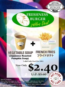 Featured image for Freshness Burger Vegetable Soup & French Fries Coupon 6 Dec 2011