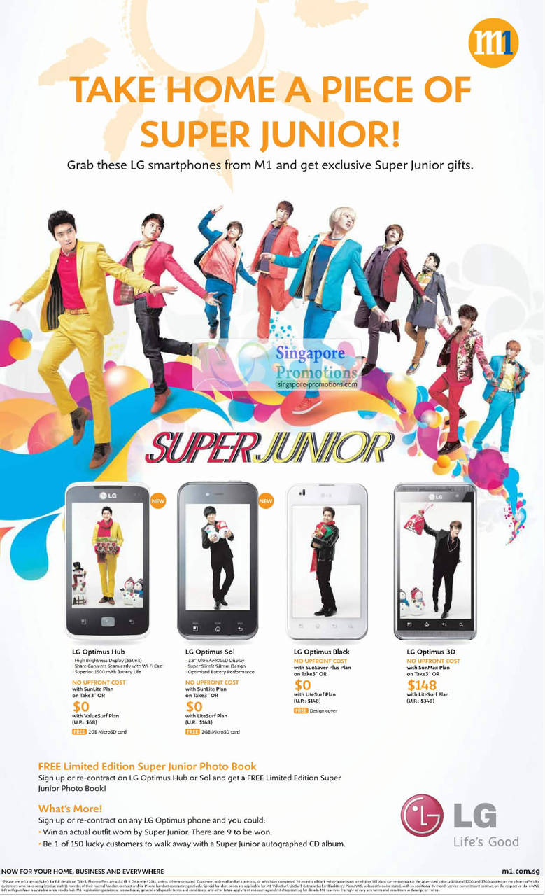 LG Optimus Hub, LG Optimus Sol, LG Optimus Black, LG Optimus 3D, Super Junior