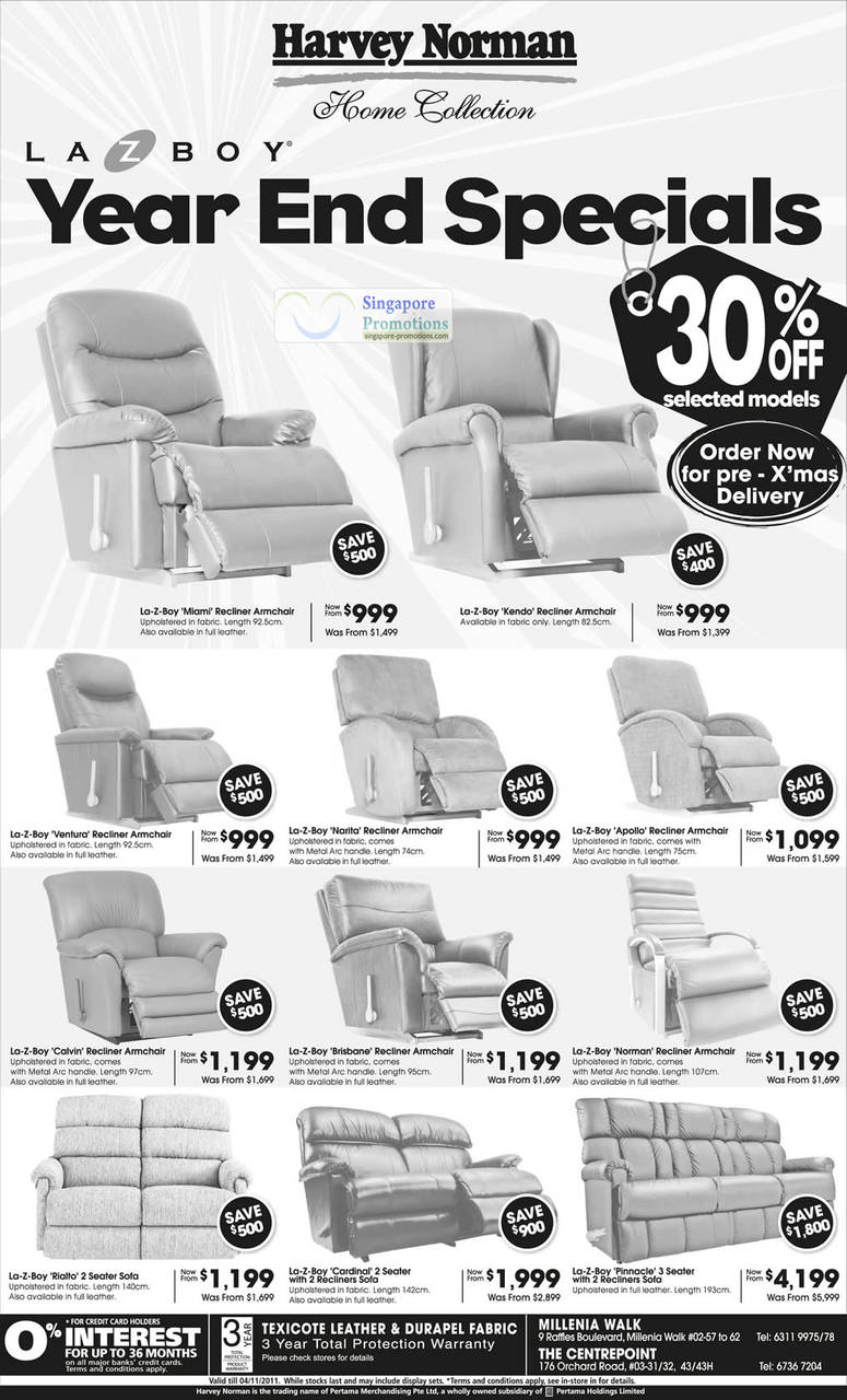 La-Z-Boy Recliner Armchair Miami, Kendo, Ventura, Narita, Apollo, Norman, Brisbane, Calvin, Rialto, Cardinal, Pinnacle