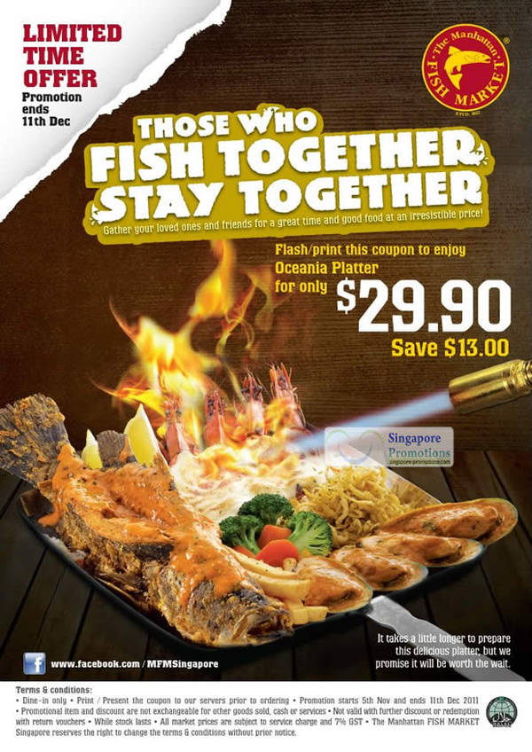 Featured image for (EXPIRED) Manhattan Fish Market Singapore Coupon $13 Off Oceania Platter 5 – 11 Dec 2011