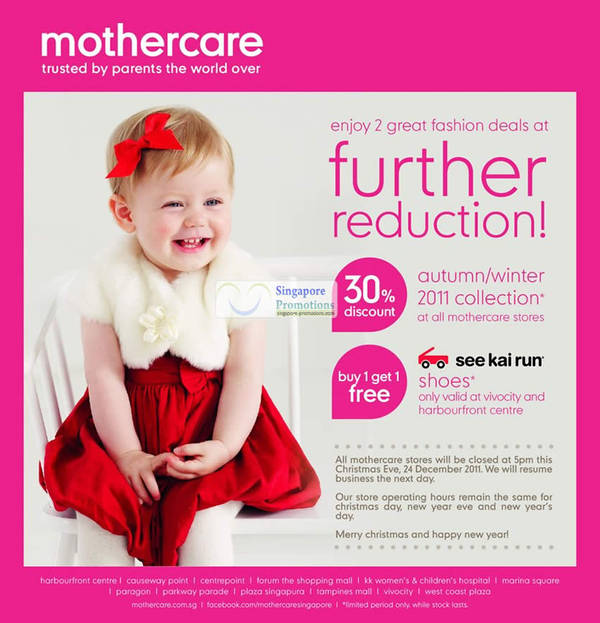 Featured image for Mothercare 30% Off Autumn/Winter 2011 Collection Promotion 21 Dec 2011