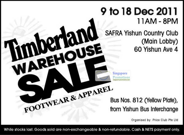 Featured image for (EXPIRED) Price Club Timberland Warehouse Sale 9 – 18 Dec 2011