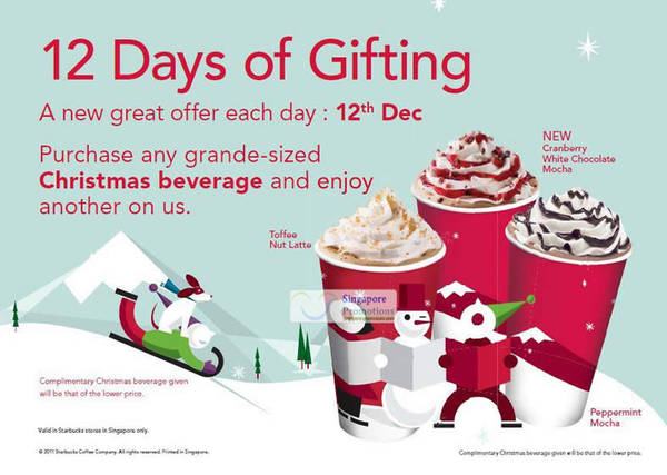 Featured image for Starbucks Singapore 1-for-1 Grande-Size Christmas Beverage Promotion 12 Dec 2011
